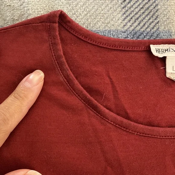 Hermes Paris burgundy red long sleeve top - Picture 6 of 7